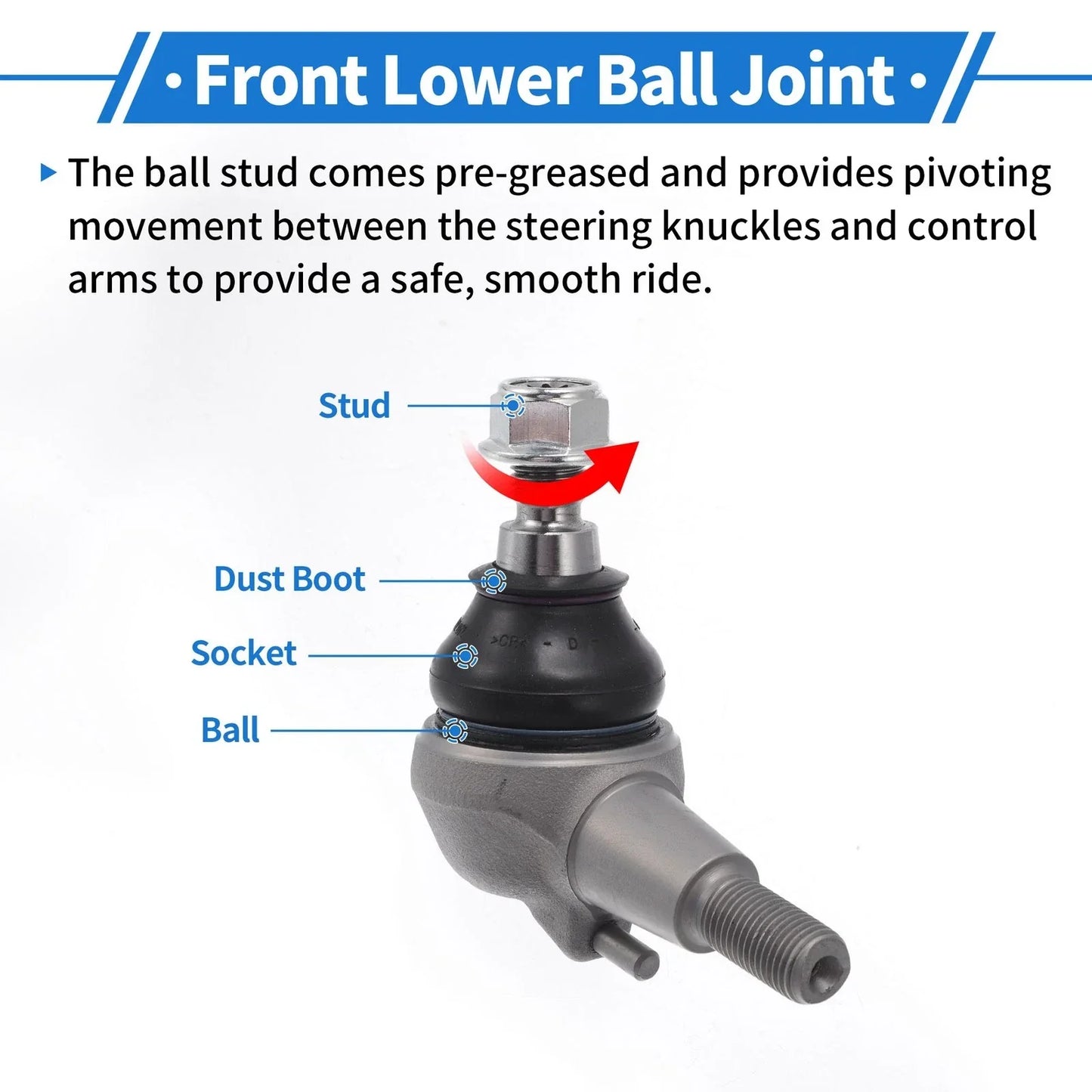 2 x Front Lower Ball Joints for Mercedes-Benz E-Class (2009-2016)