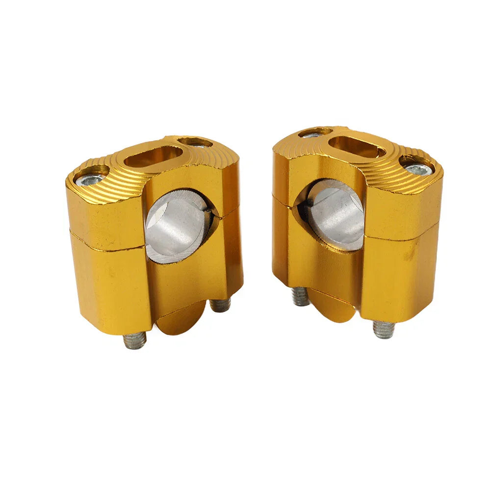 Fat Bar Mount Clamps Risers Adaptor 7/8 to 1-1/8 for Dirt Pit Bike ATV Gold