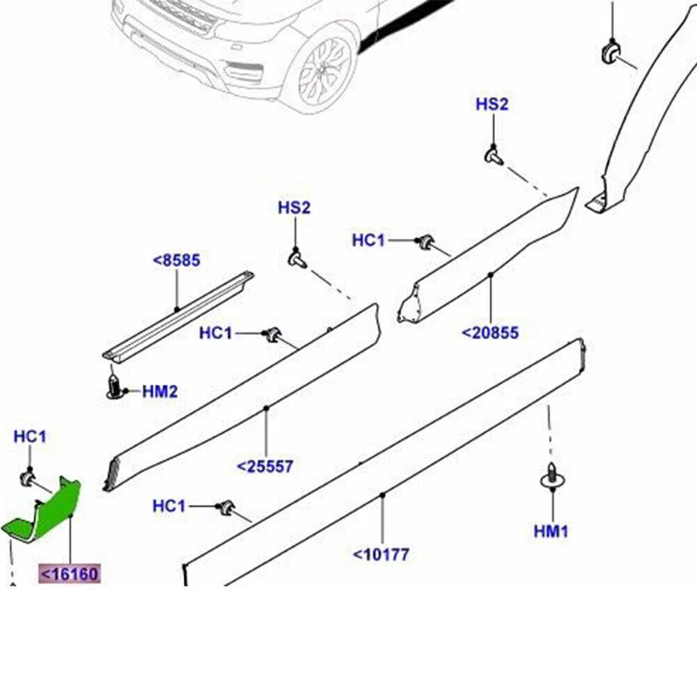 Fender Side Corner Protector Molding for Range Rover Sport (2014-2017)