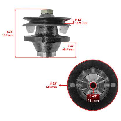 Caltric Mower Deck Spindle Housing Replacement for John Deere 160 261 (60")