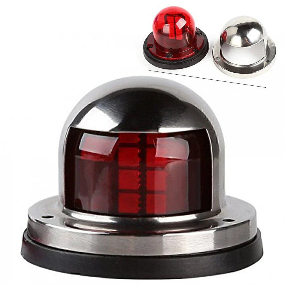 LED Bow Navigation Light for Yacht Marine Boat - Universal Red Stainless Steel