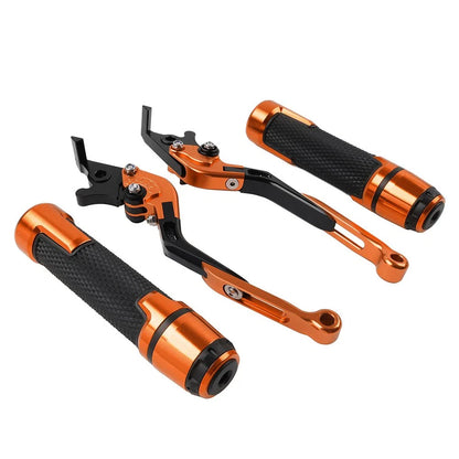 Orange Extendable Brake Clutch Lever Grip Set for BMW R1200GS R1250GS (2013-2023)