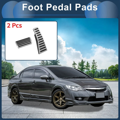 2 x Foot Accelerator Pedal Covers for Honda Civic (2006-2009) Silver Tone
