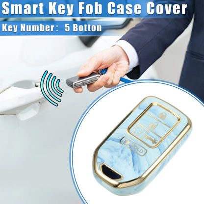 Key Fob Cover for Honda Accord CR-V 5 Button Soft TPU Blue (2016-2023)