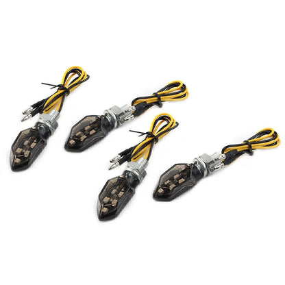 4 x Mini 12V LED Turn Signal Lights for Motorcycle - Amber