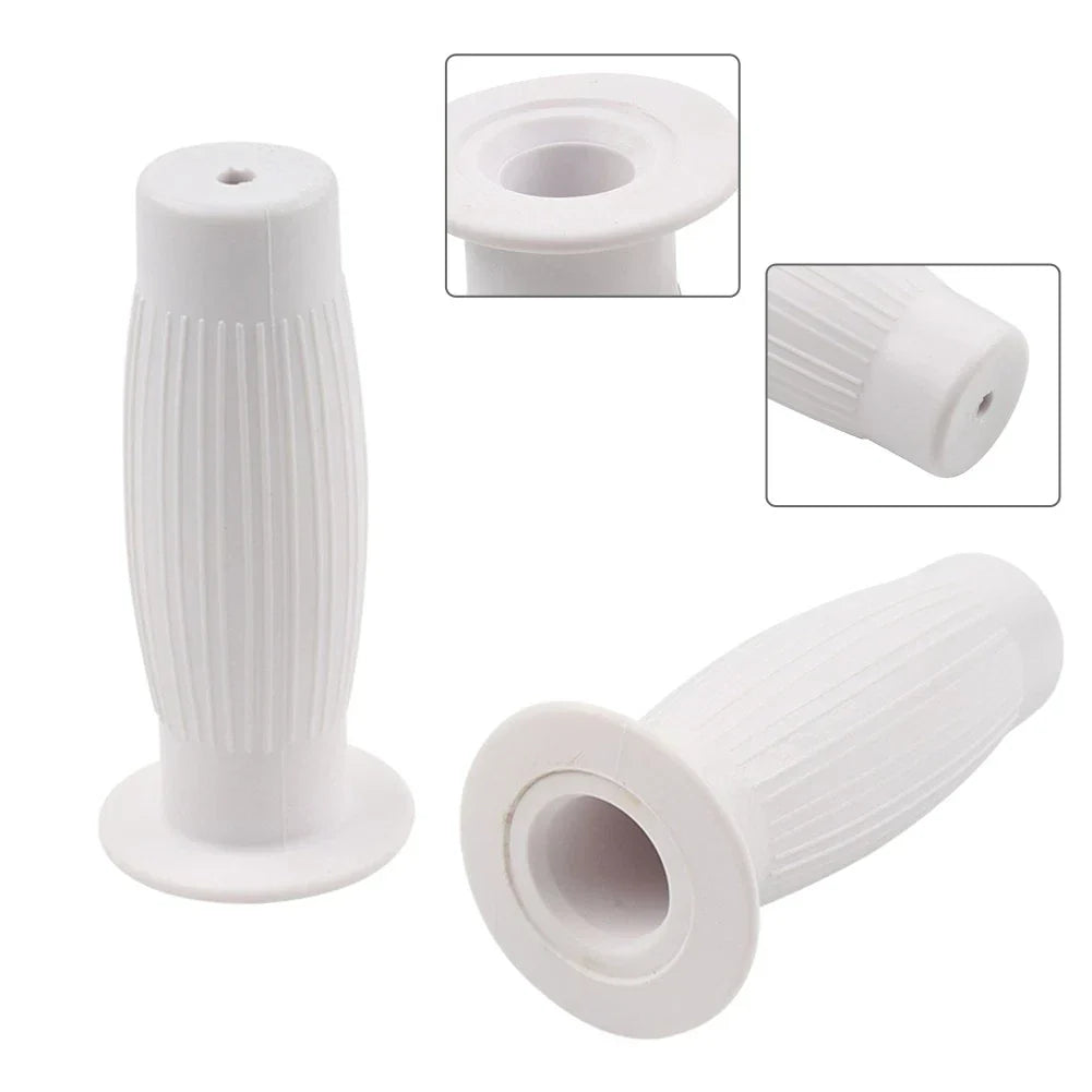 Universal 7/8" Easy-Hold Hand Grips for Vintage Motorcycle Handlebars White