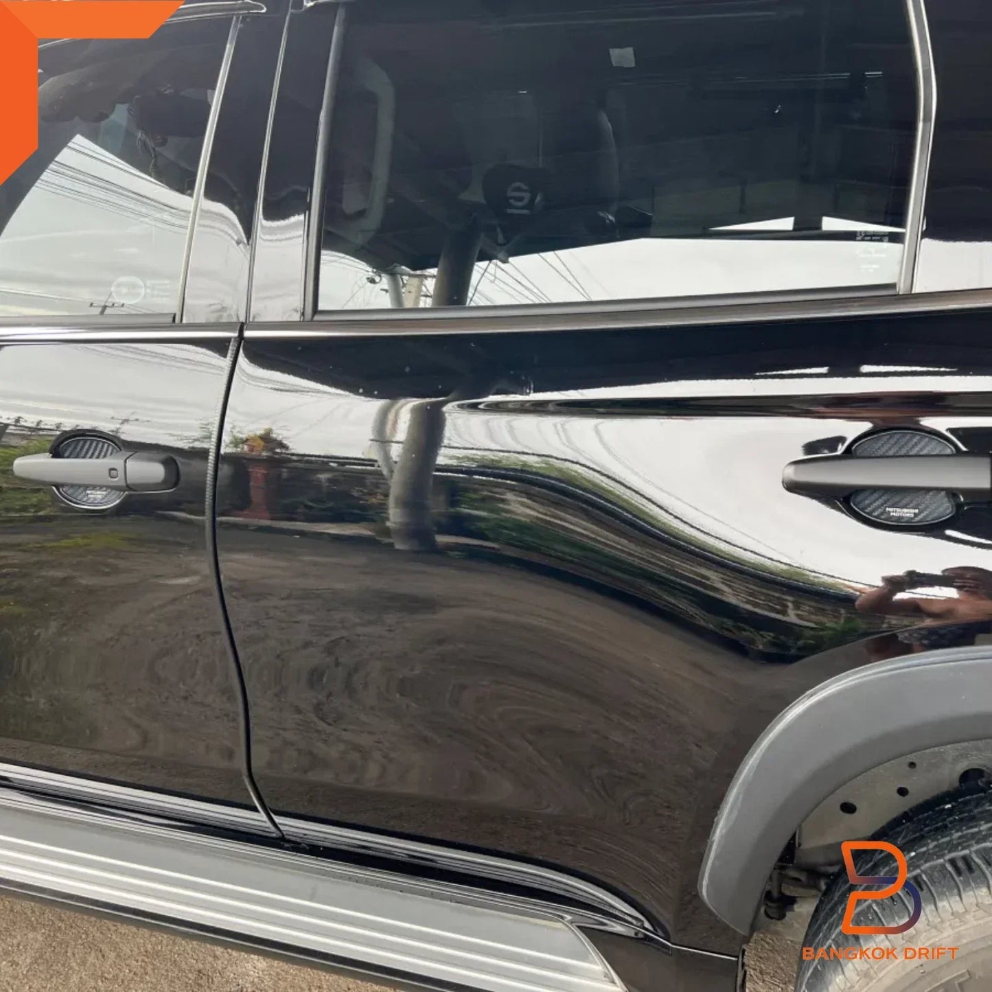 Matte Black Keyless Door Handle Cover Trim for Mitsubishi Triton L200 (2015-2023)