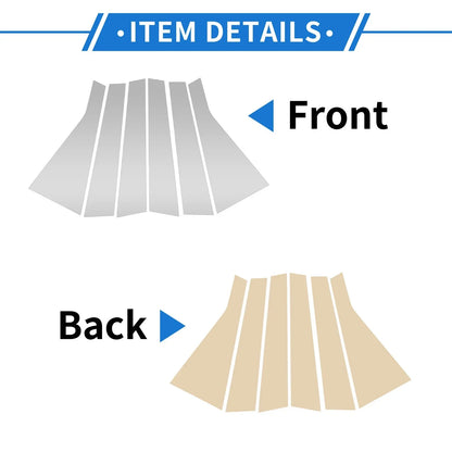 6 x Door Pillar Window Trim for Hyundai Santa Fe ix45 (2019-2021) Silver Tone