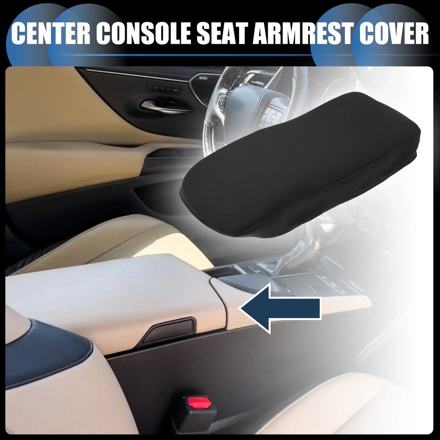 Armrest Protector Cover Pad for Lexus ES350 (2008-2012) Black 1 x Pc