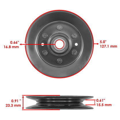Deck Pulley with Idler Pulley Replacement for John Deere X300 X304 (2002–2018)