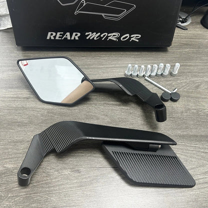 Motorcycle Wind Wing Mirrors with M8 M10 Screws Universal