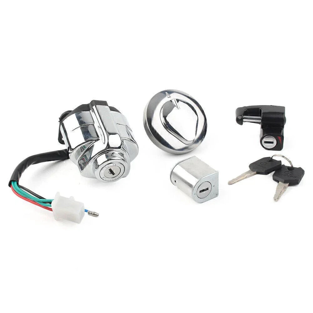 Ignition Switch Fuel Gas Cap Seat Lock Key Set for Honda VT600 Shadow (88-08)