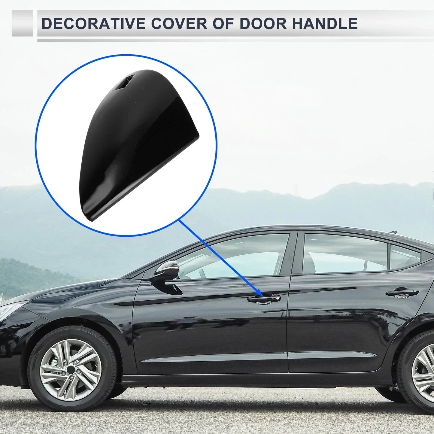 Front Left Door Handle Cover for Hyundai Elantra MK7 (2020-2023) Black