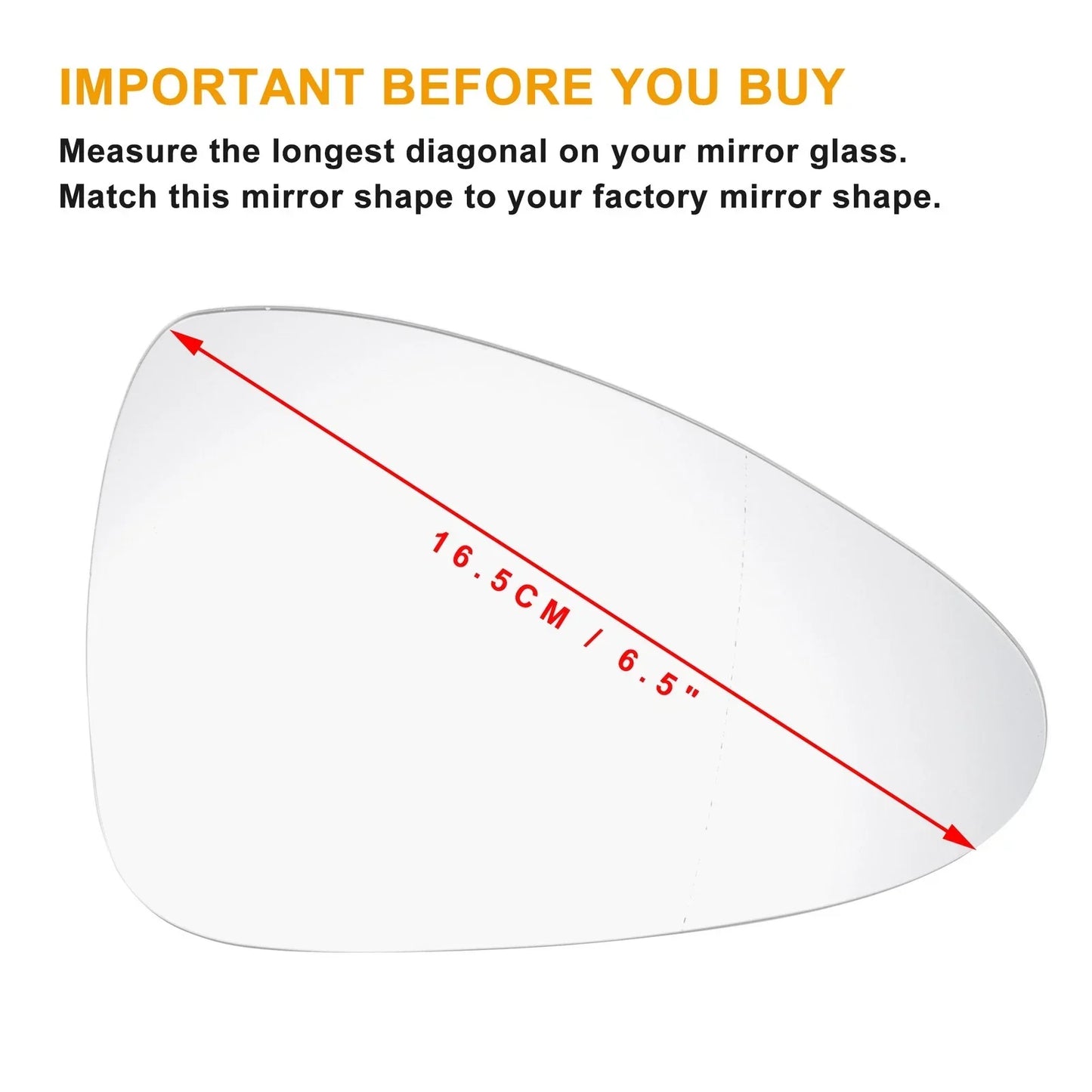 Right Side Heated White Mirror Glass for Porsche Panamera (2009-2015)