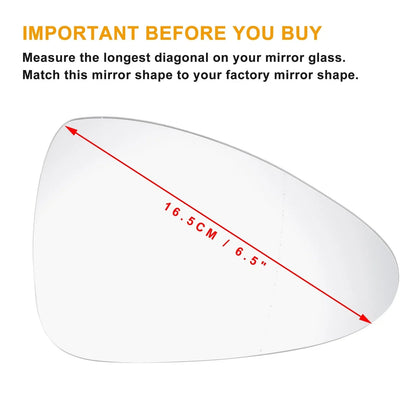 Right Side Heated White Mirror Glass for Porsche Panamera (2009-2015)