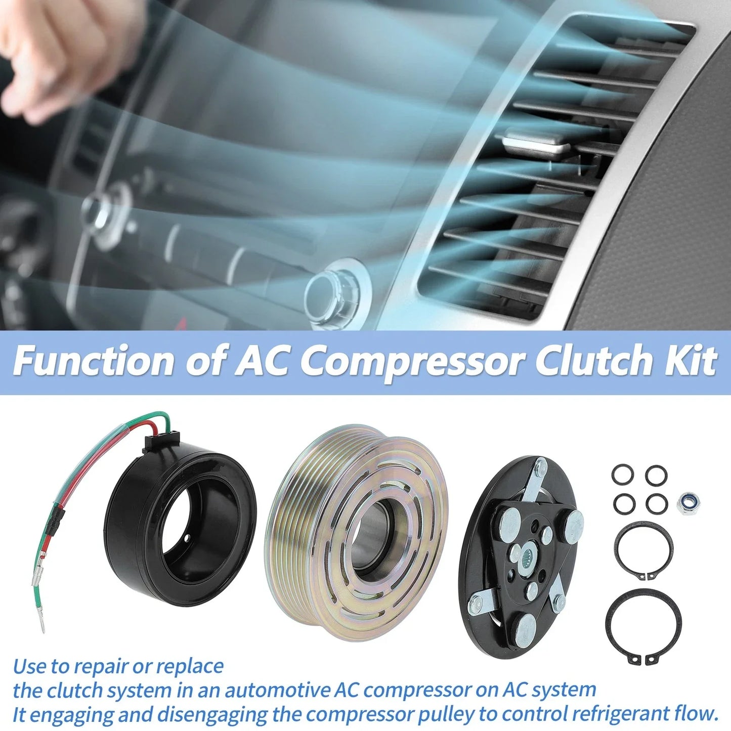 AC Compressor Clutch Kit for Honda Civic CR-V & Acura ILX RDX (2012-2020)