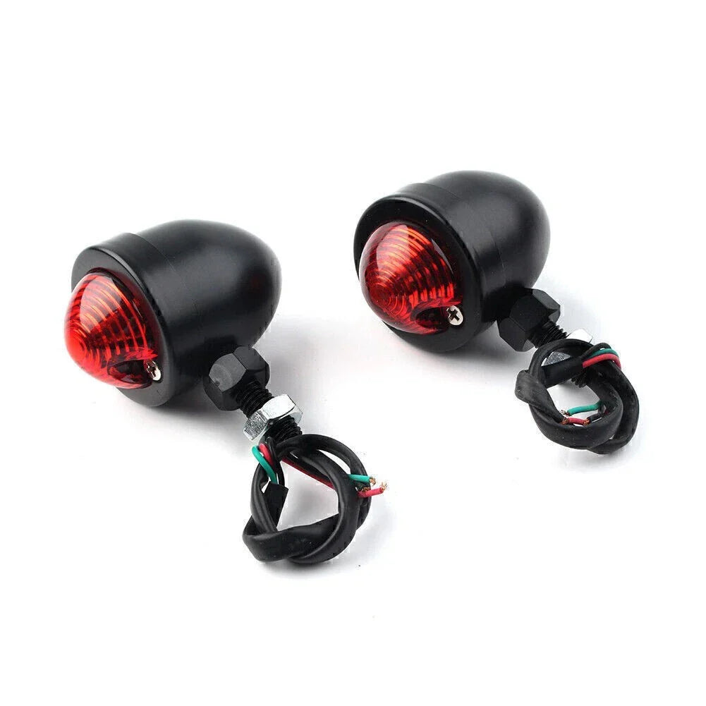 12V Turn Signal Blinker Indicator Red Light Lamp for Universal Black