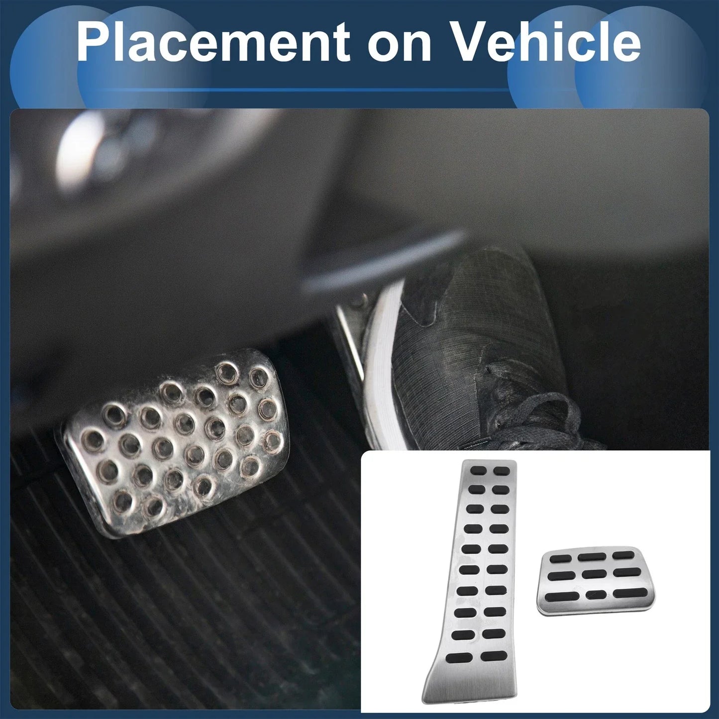 Automatic Footrest Pedals Cover for Hyundai Tucson (2016-2023) Silver Tone