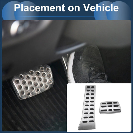 Automatic Footrest Pedals Cover for Hyundai Tucson (2016-2023) Silver Tone