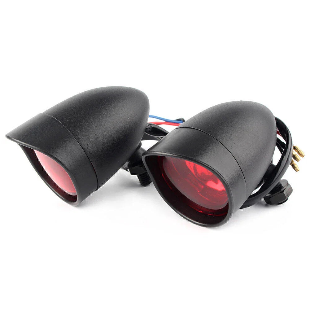 New Black LED Turn Signal Light Red Lens for Harley Choppers