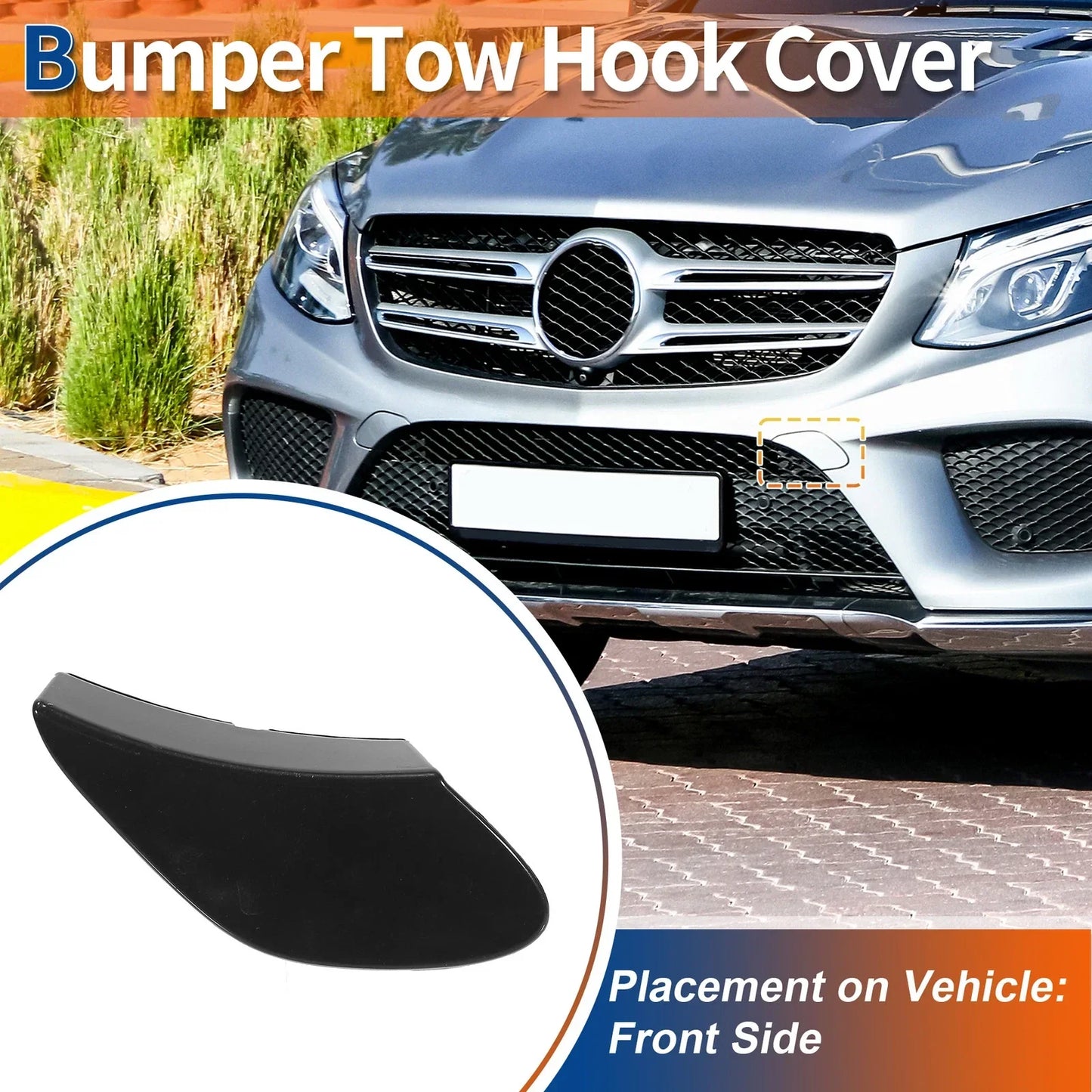 Front Car Bumper Tow Hook Cover for Mercedes-Benz GLE (2016-2023)