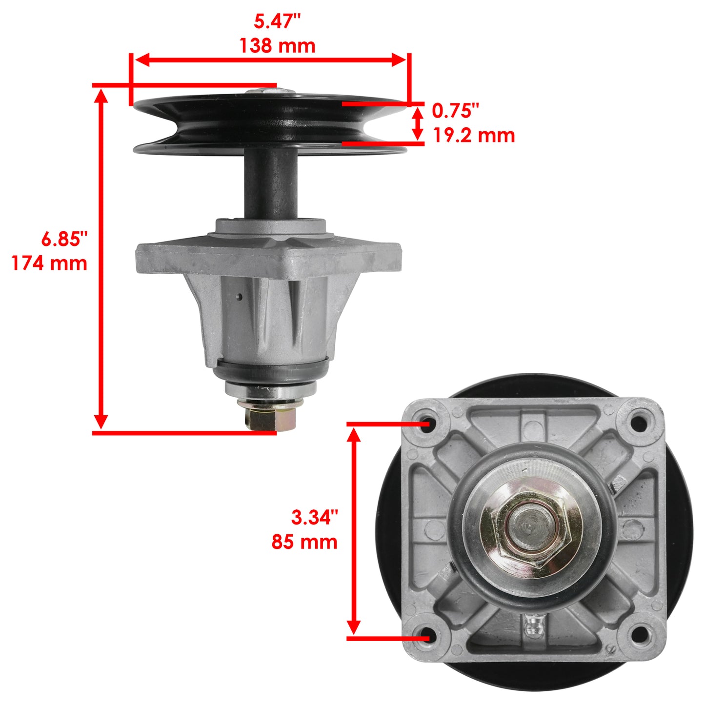 Deck Spindle & Blade Replacement for White Outdoor Q 816H (1980–1990)