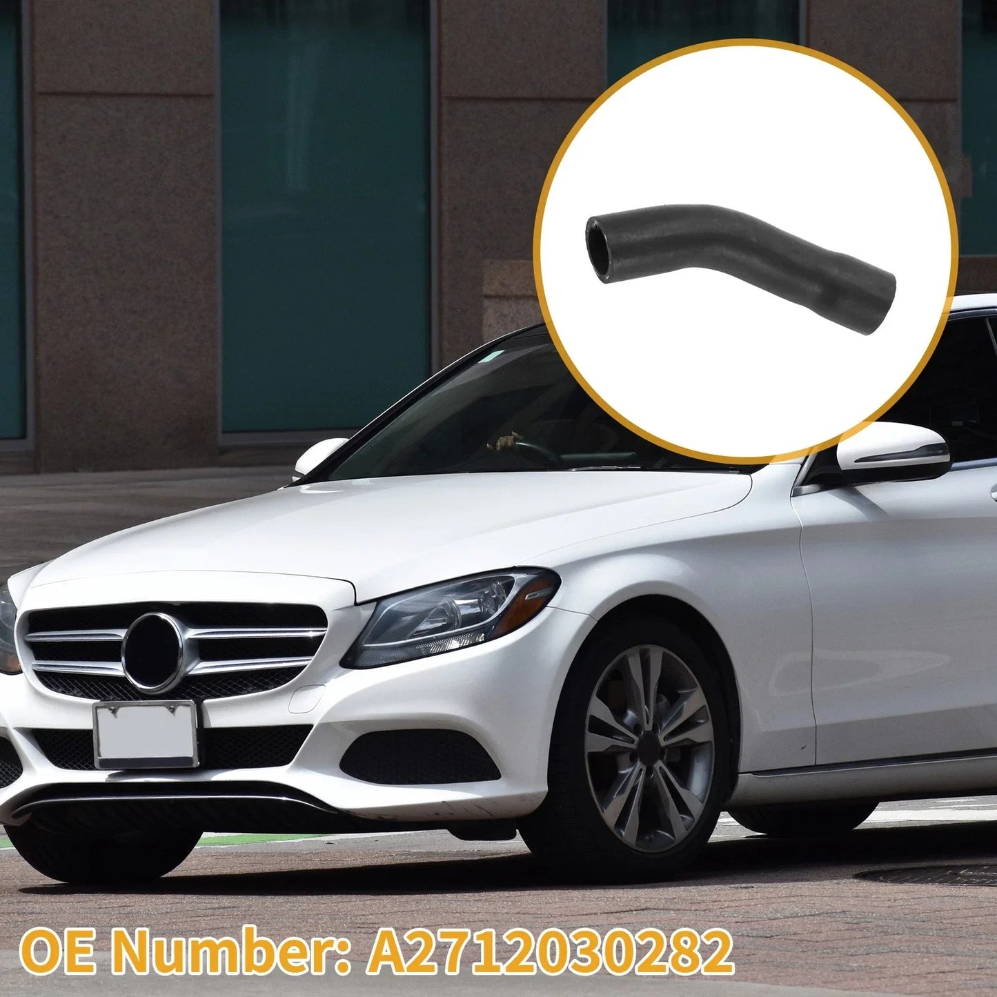 Radiator Hose for Mercedes-Benz C250 2012-2015 Rubber Black 1 x Pcs