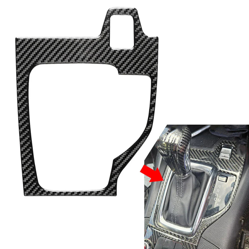 Carbon Fiber Black Gear Shift Panel Cover for Mazda 3 Axela (2017-2018)