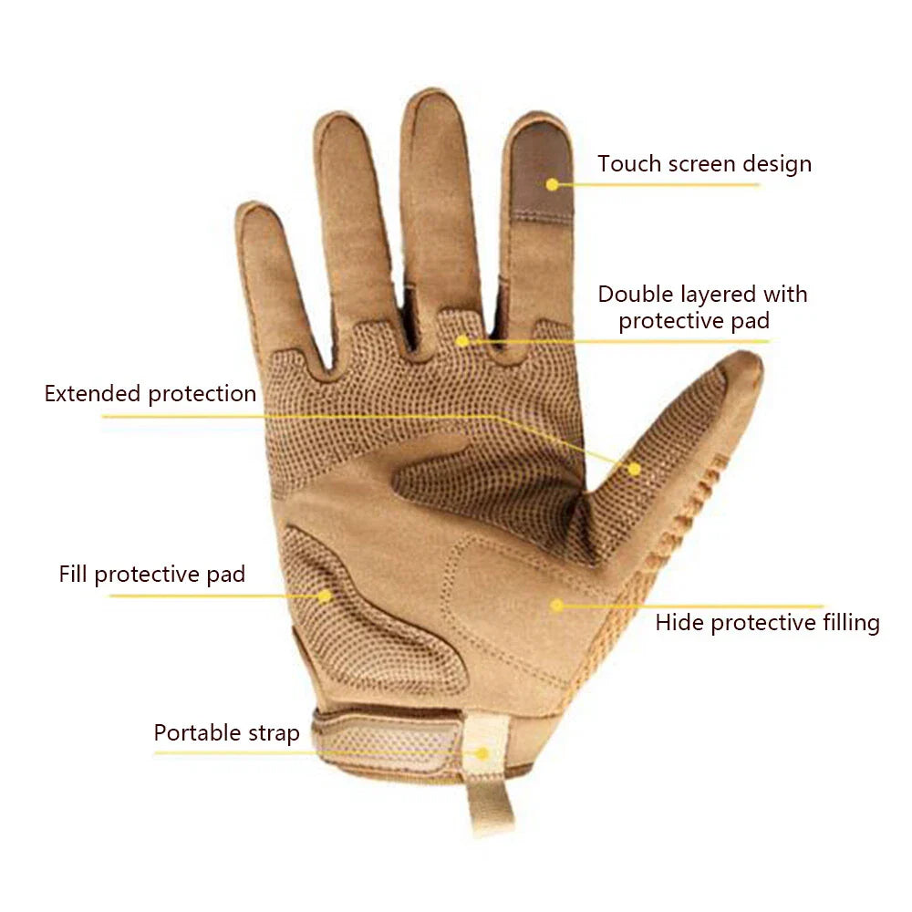Tactical Shooting Gloves Black for Outdoor Paintball Survival Training