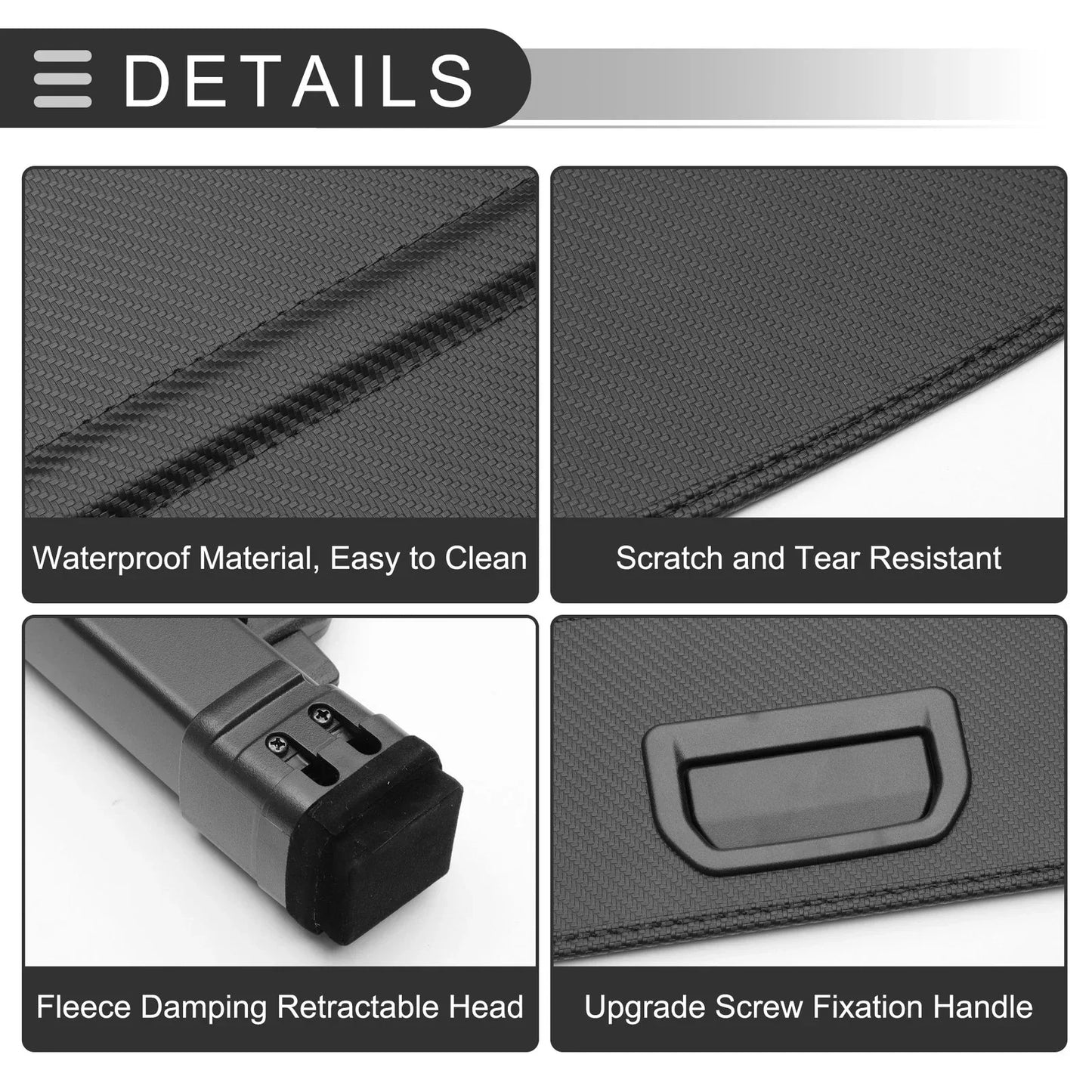 Retractable Cargo Cover for Hyundai Ioniq 5 2022-2024 Black Carbon Fiber