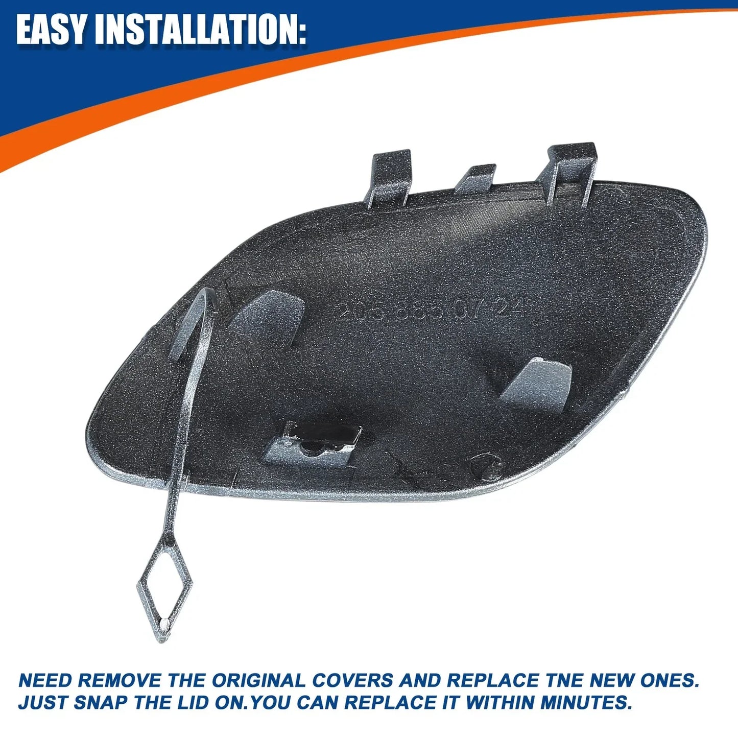 Front Car Bumper Tow Hook Cover for Mercedes-Benz (2019-2023) Dark Silver