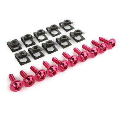 10 x M6 Body Fairing Bolts Fastener Clips for Universal Fit Scooter BLACK