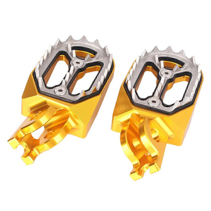 Gold Shark Teeth Racing Foot Pegs for Kawasaki KX250 KX450 (2008-2015)