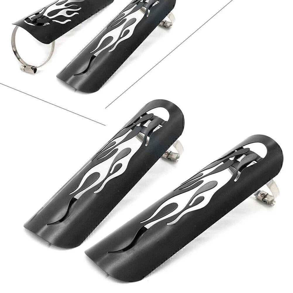 9" Flame Exhaust Pipe Heat Shield Cover for Harley Kawasaki