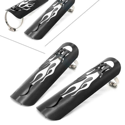 9" Flame Exhaust Pipe Heat Shield Cover for Harley Kawasaki