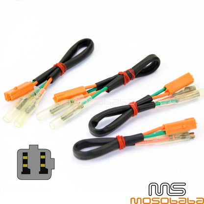4 x Wire Connectors Adapters 2 Pin Plug for Kawasaki Z125 Ninja ZX (2017-2023)