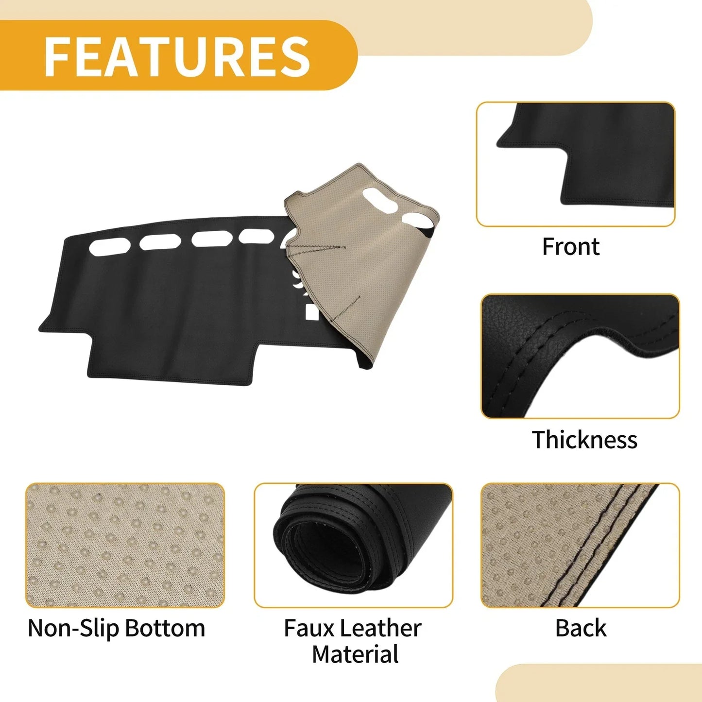 Dashboard Cover for Mercedes C-Class W203 Black Anti-Slip (2001-2007)