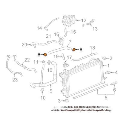 Radiator Hose Clamps for Regal Verano Lacrosse Enclave Terrain HHR (2011-2017)