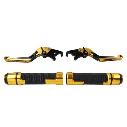 Gold Extendable Brake Clutch Levers & Handlebar Grips for Suzuki GSXS125
