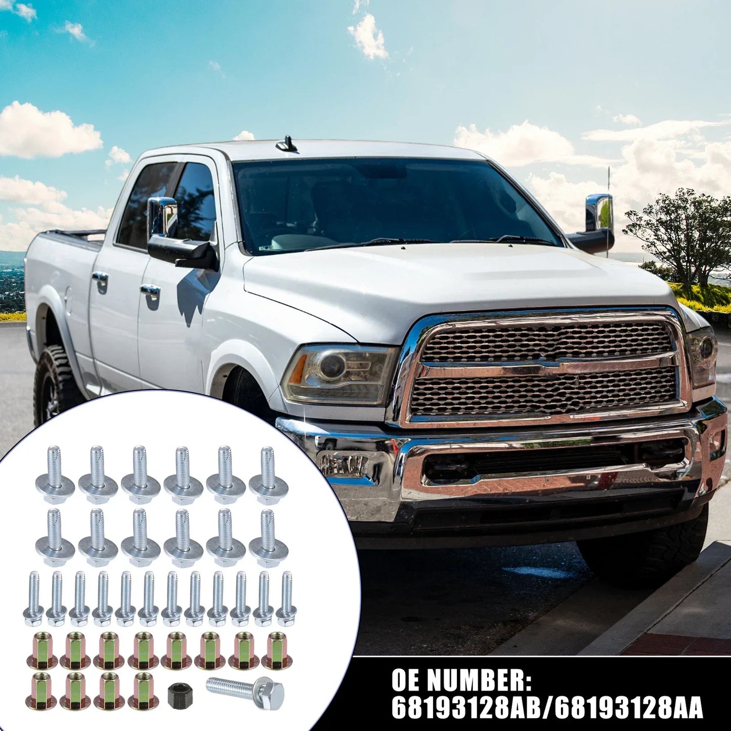 Car Pedal Screw Mountings for Dodge Ram 1500 2500 (2010-2023) - 1 Set