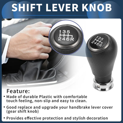 6 Speed Gear Shift Knob for Honda CR-V 2006-2011 Plastic Black Silver Tone