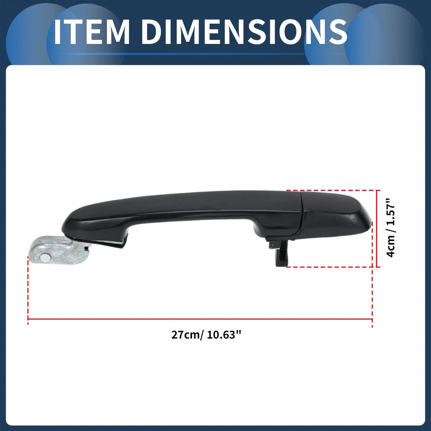 Rear Right Exterior Door Handle for Hyundai Accent GLS (2006-2011) 1 Pcs
