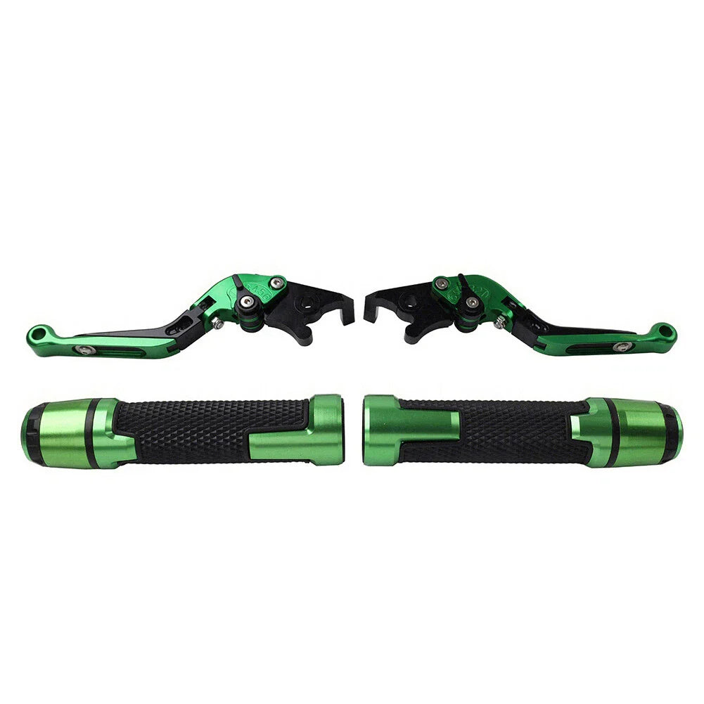 Folding Green Brake Clutch Lever Grip Set for Yamaha FJR XJR 1300 (2001-2023)