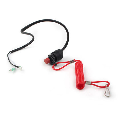 Outboard Engine Motor Kill Stop Switch with Safety Tether Lanyard