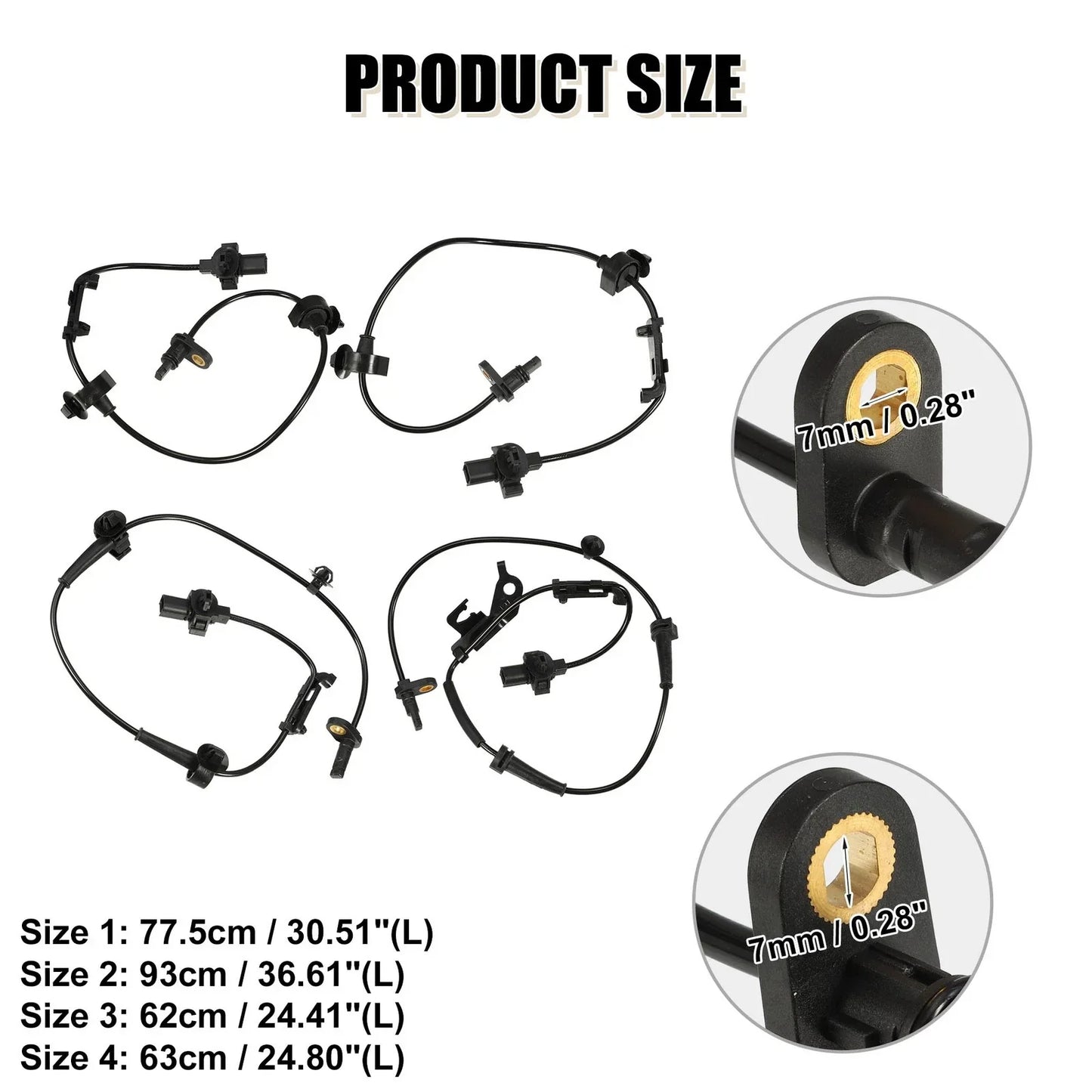 4 x ABS Wheel Speed Sensors for Honda Civic (2012-2013)
