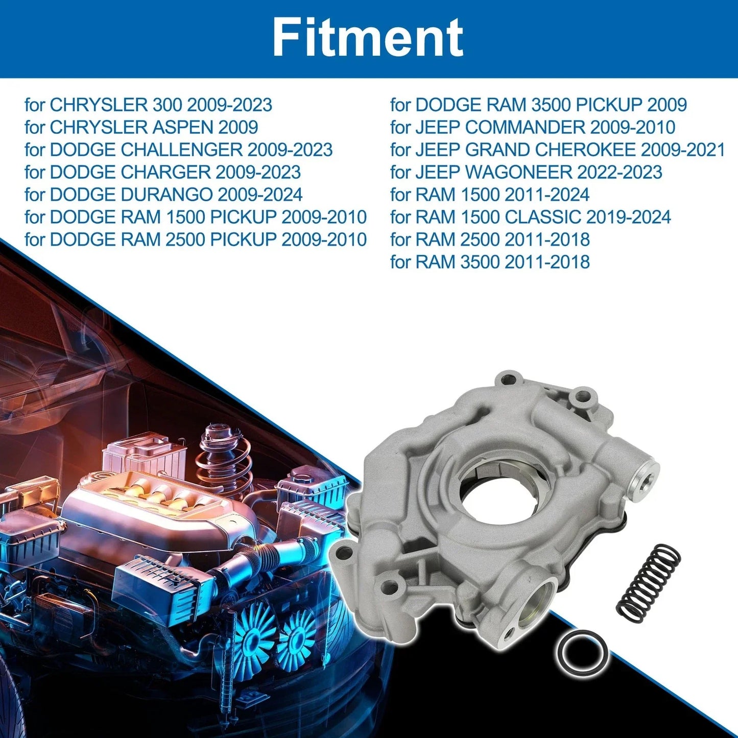Engine Oil Pump for CHRYSLER 300 2009-2023 - High-Pressure Performance Pump