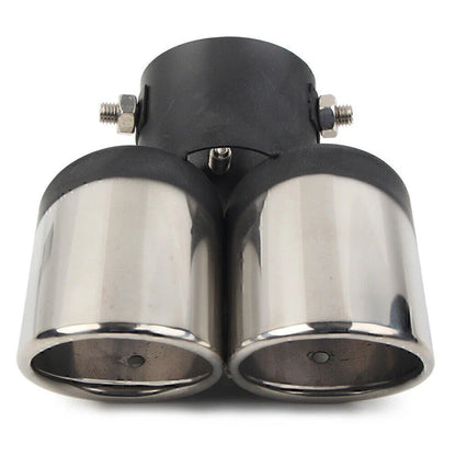 Dual Stainless Steel Rear Exhaust Pipe Tail Muffler Tip for Universal Vehicles