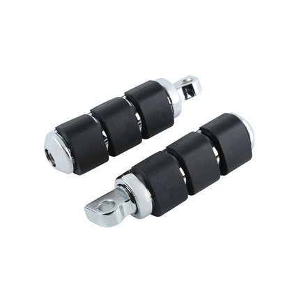 Chrome Anti Vibration Rubber Footpeg Pegs for Harley Softail Dyna