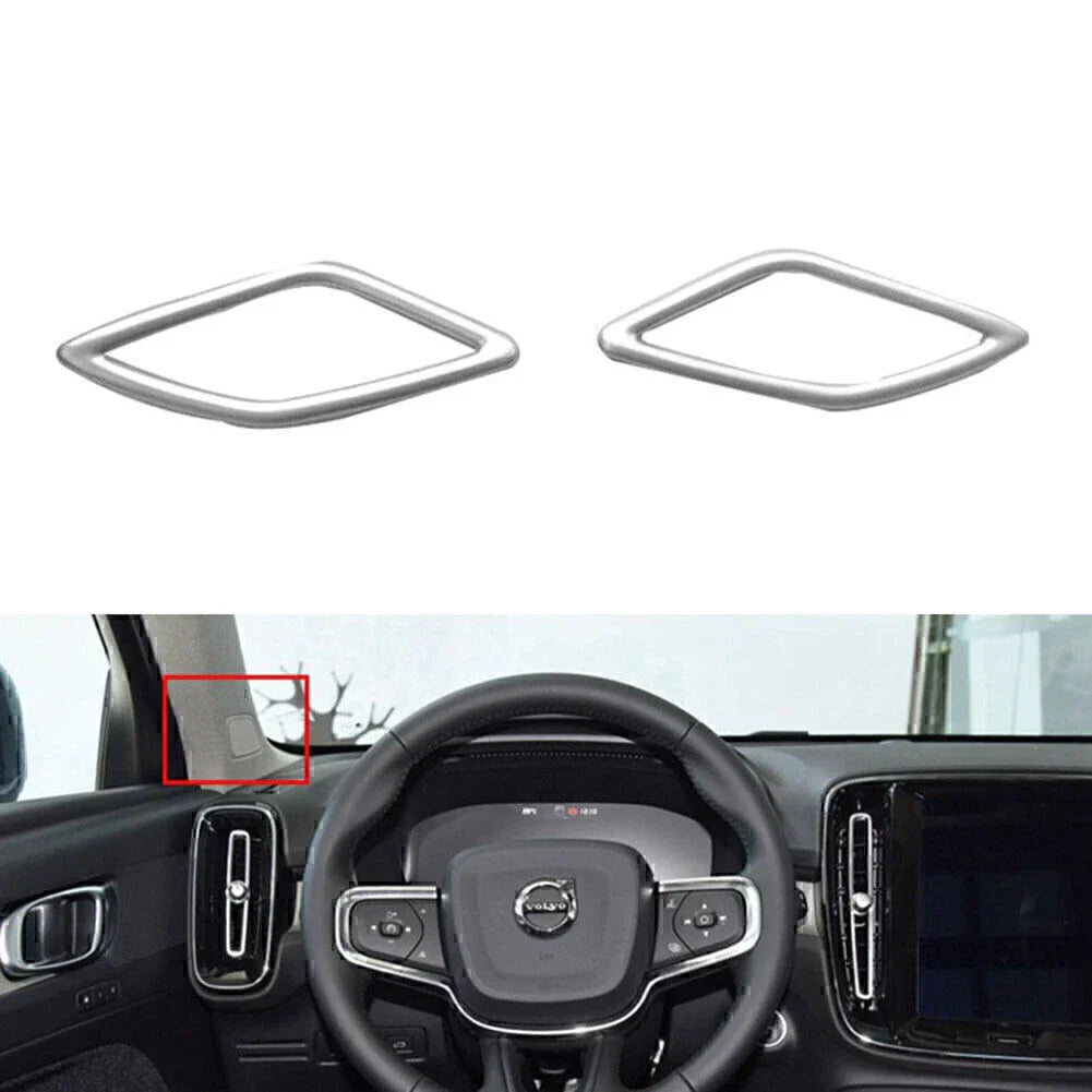 Matte Silver A-Pillar Speaker Covers for Volvo XC40 (2018-2020)