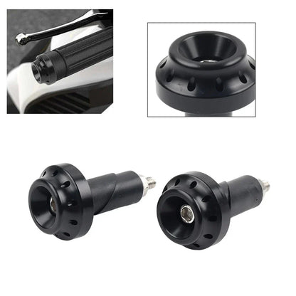 Black Motorcycle 7/8'' 1'' Handlebar Grips & End Cap Plug